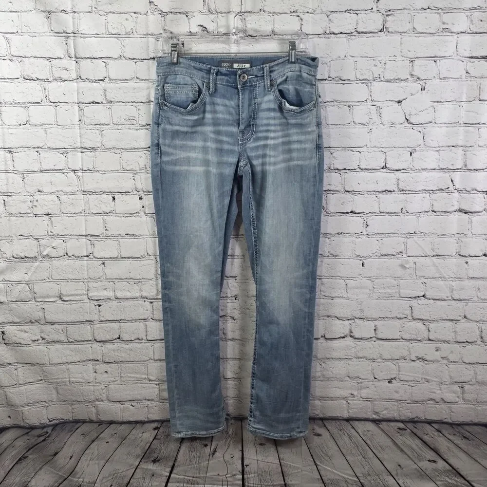 BKE Alec Men's 30S Blue Straight Leg Stretch Casual Denim Jeans